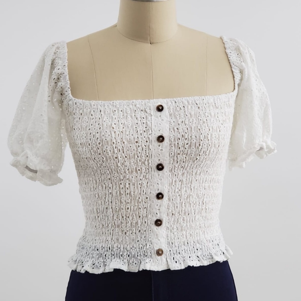 White Eyelet off the Shoulder Top